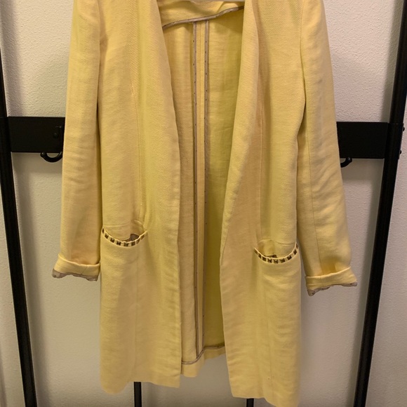 Zara Jackets & Coats Zara Yellow Long Blazer Poshmark